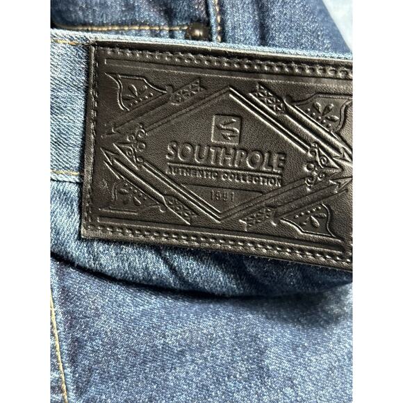 VTG Southpole Shorts Mens Size 46 Blue Denim Distressed Raw Hem Baggy Grunge - Picture 7 of 10